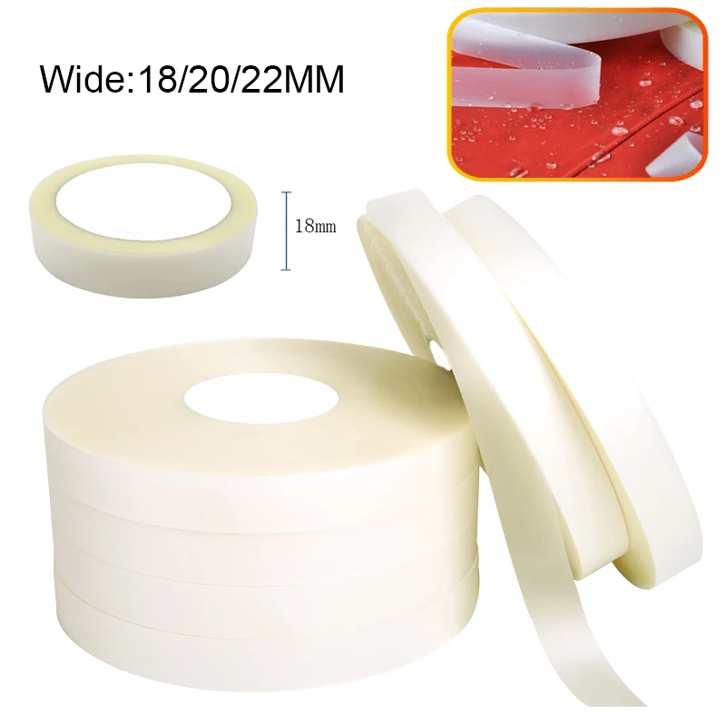 

20m/roll waterproof seam sealing tape melt repair tape hot melt PU coated fabric outdoor tools clothing tent 18mm/20mm/22mm