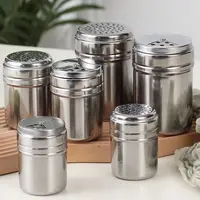 Pot d'assaisonnement polyvalent en acier inoxydable, bouteille de sel et de sucre, couvercle rotatif, Gadgets de cuisine, Shaker à épices, pot à épices 2