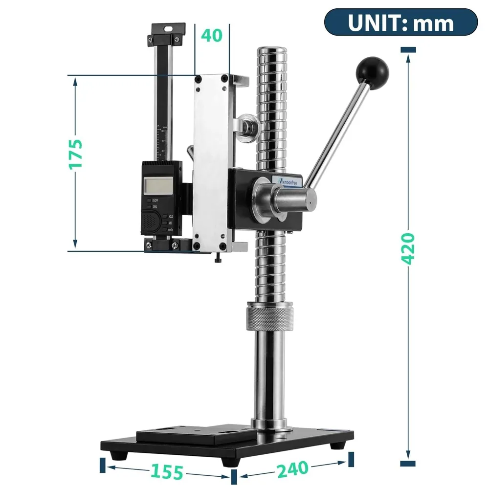 HPB Manual Lever-Operated Force Test Stand 500N Push Pull Test Stand, Stroke 70m