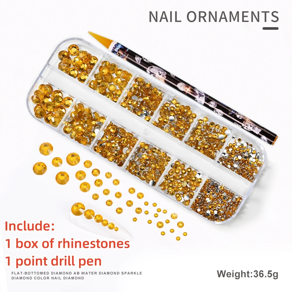 Sparkling Crystal Nail Art Rhinestones Kit with Tools