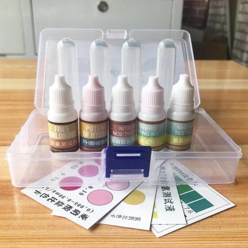 PH NH4 NO2 No3 GH CI H2S aquarium fish tank water quality testing solution aquaculture water quality Testing monitoring agent fish aquarium turtle tank