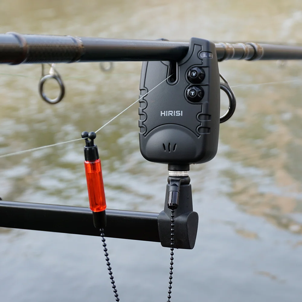 HIRISI SQA-6 Bissanzeiger-Set für Karpfenangeln, 6-teilig, LED-Alarmindikator, Empfänger, Angel-Swinger-Set – Detail 5