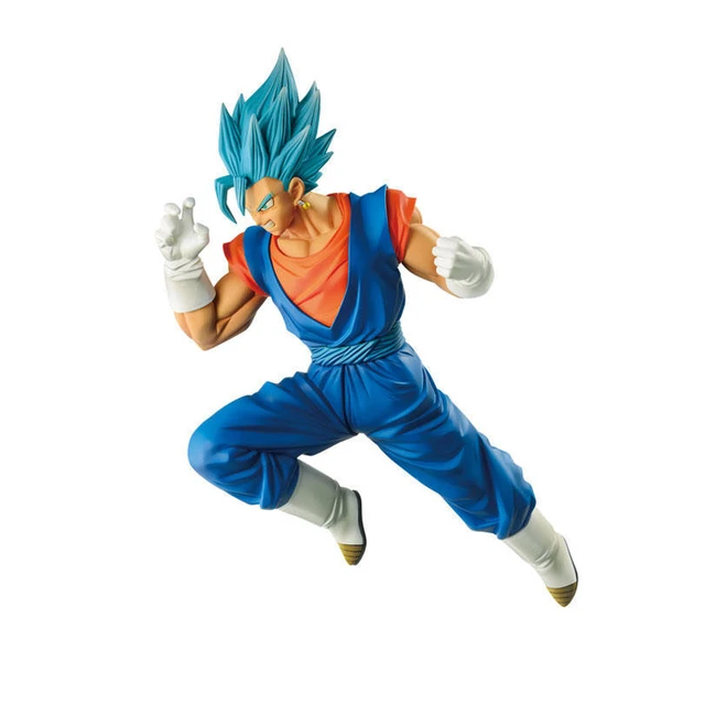 In stock Bandai original Dragon Ball Silver hair Goku blue hair vegeta  Trunks Vegetto Blue hair Goku action figure Anime - AliExpress