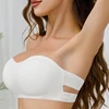 Soutien-gorge sans bretelles sans couture pour femmes, rembourré amovible, haut en soie glacée douce, sous-vêtements sans bretelles, sûr, antidérapant, Push Up, haut tubulaire Sexy
