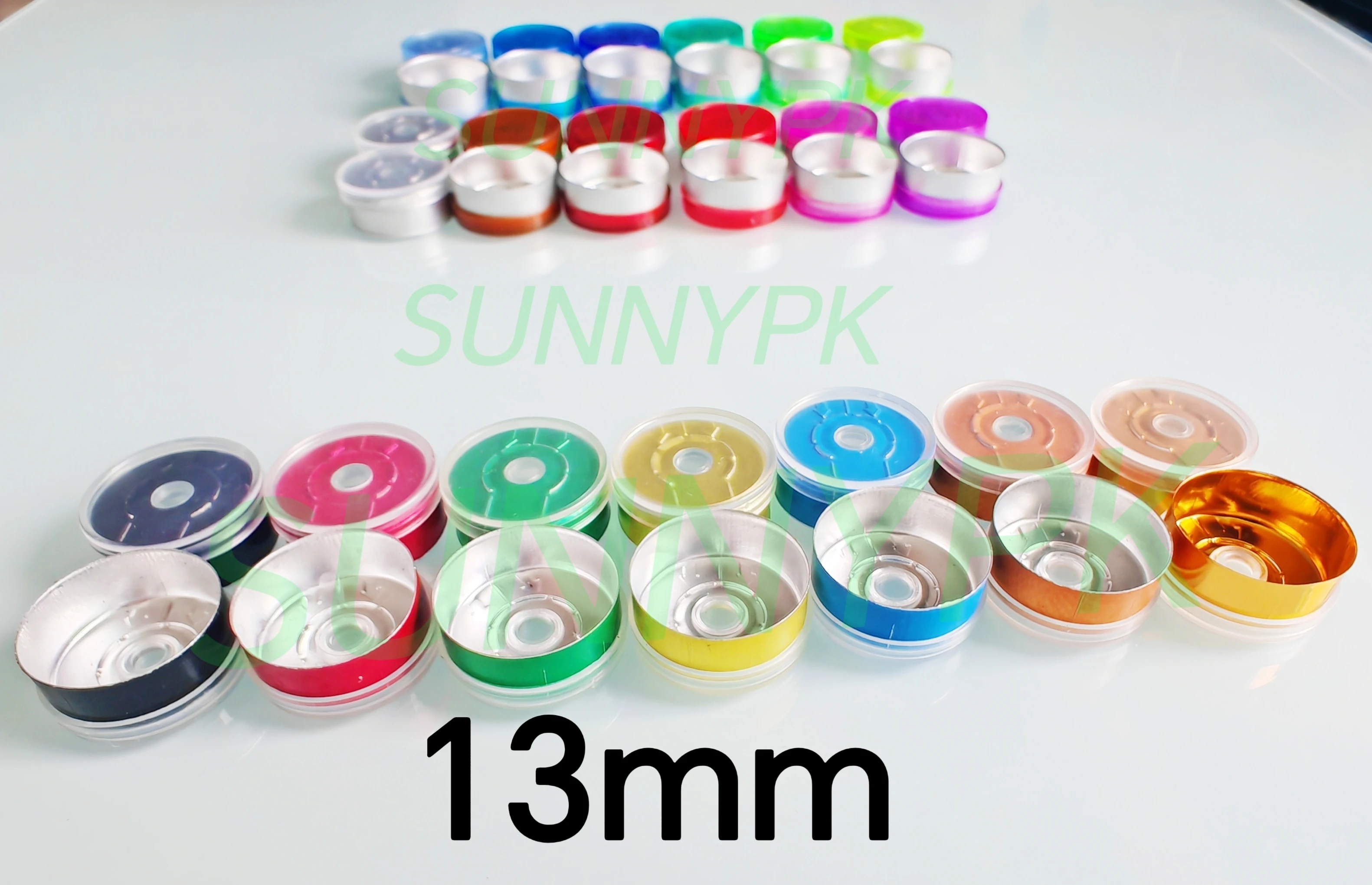13mm Aluminium Plastic Cap,50pcs/lot! Colored Plastic Caps, Sealing Tear off Cap,Aluminium tops for crimp glass vial