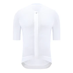 HISERWA Men's Breathable Summer Cycling Jersey - Short Sleeve Road Bike Shirt - M (SYD01-WHITE-No-Logo)