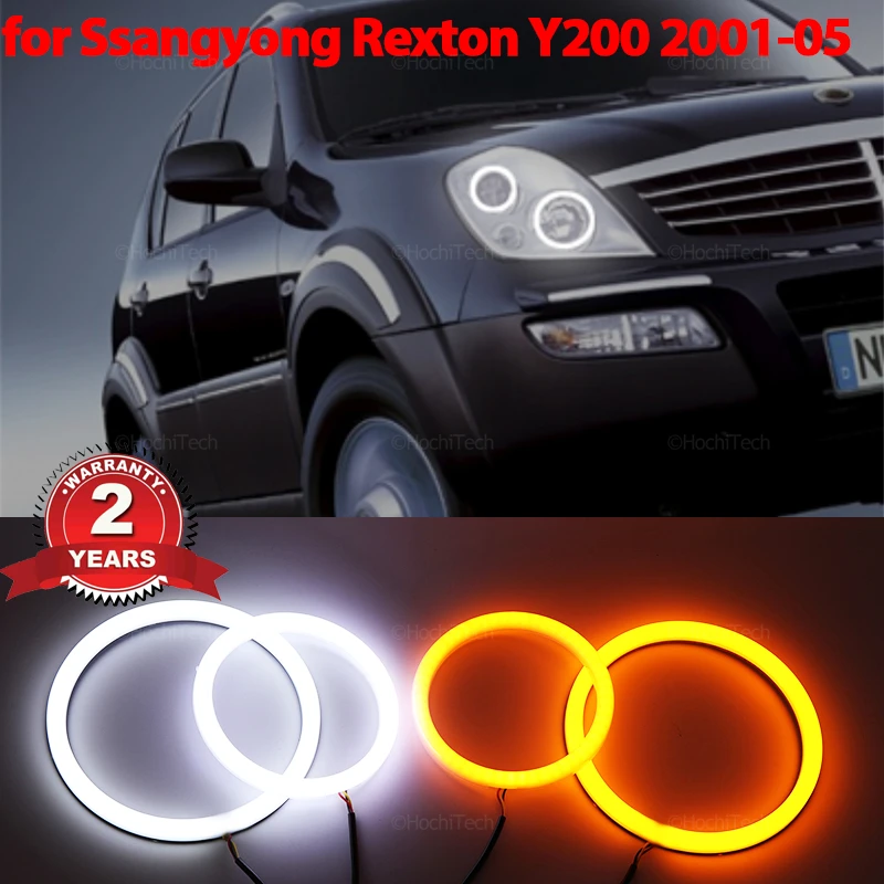 

Cotton LED Angel Eyes Halo Ring Headlight Lamps For Ssangyong Rexton Y200 2001-2005 Ultra Bright Refit Day Light turn signal