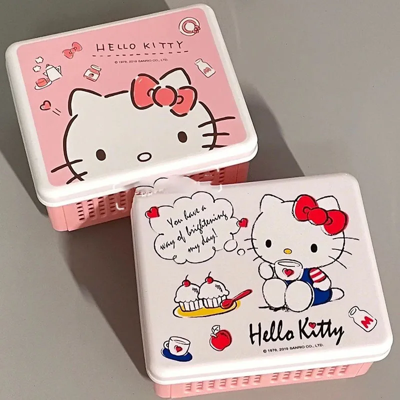 

Hellokitty Sanrio Kawaii Anime Y2K Girly Heart Collapsible Desktop Storage Box Cute Cartoon Portable Storage Box Toys for Kids