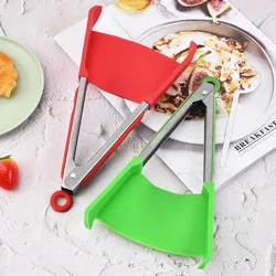 2 in 1 Tongs Non-stick Heat Resistant Silicone Tong Clip Kitchen Spatula Clever Food Clips Spatula Shovel For Kitchen Utensil