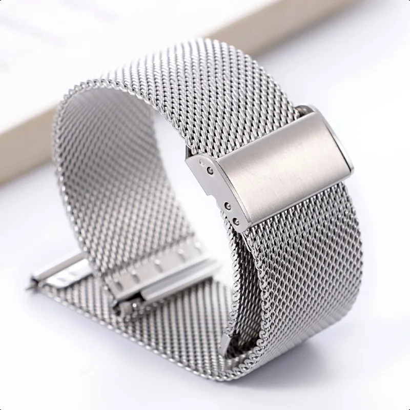 Elegant Milanese Mesh Stainless Steel Watch Band with Quick Release