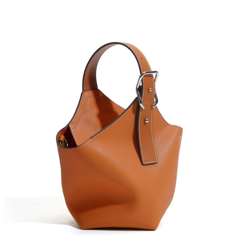 

Jonlily Women Genuine Leather Shoulder Bag Female Fashion Handbag Totes Bucket Bag Commuter Bag Casual Daybag Purse -KG1393