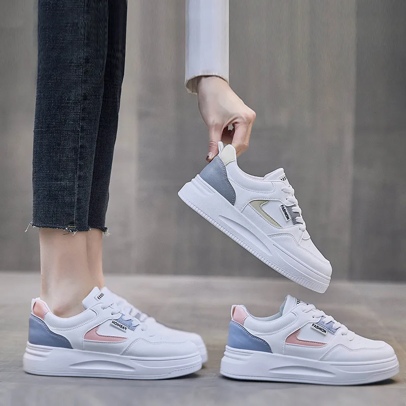 Spring Autumn Women's Platform Board Shoes Korean Version Casual Woman Students Thick Sole Sneakers Outdoor Trainers