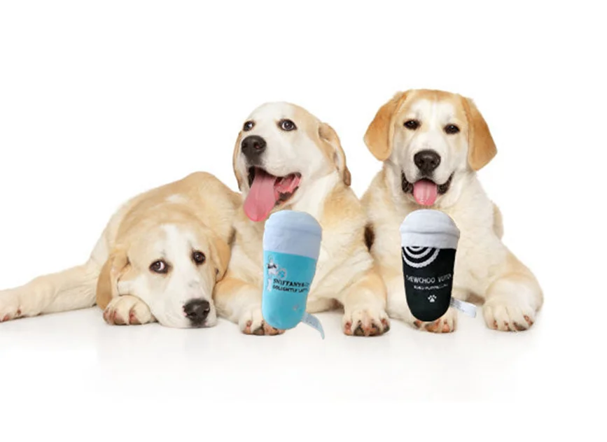 Lovely Stuffed Plush Pet Chewing Toys Plush Dog Wine Bottle Squeaky Toys With BB Sound 6