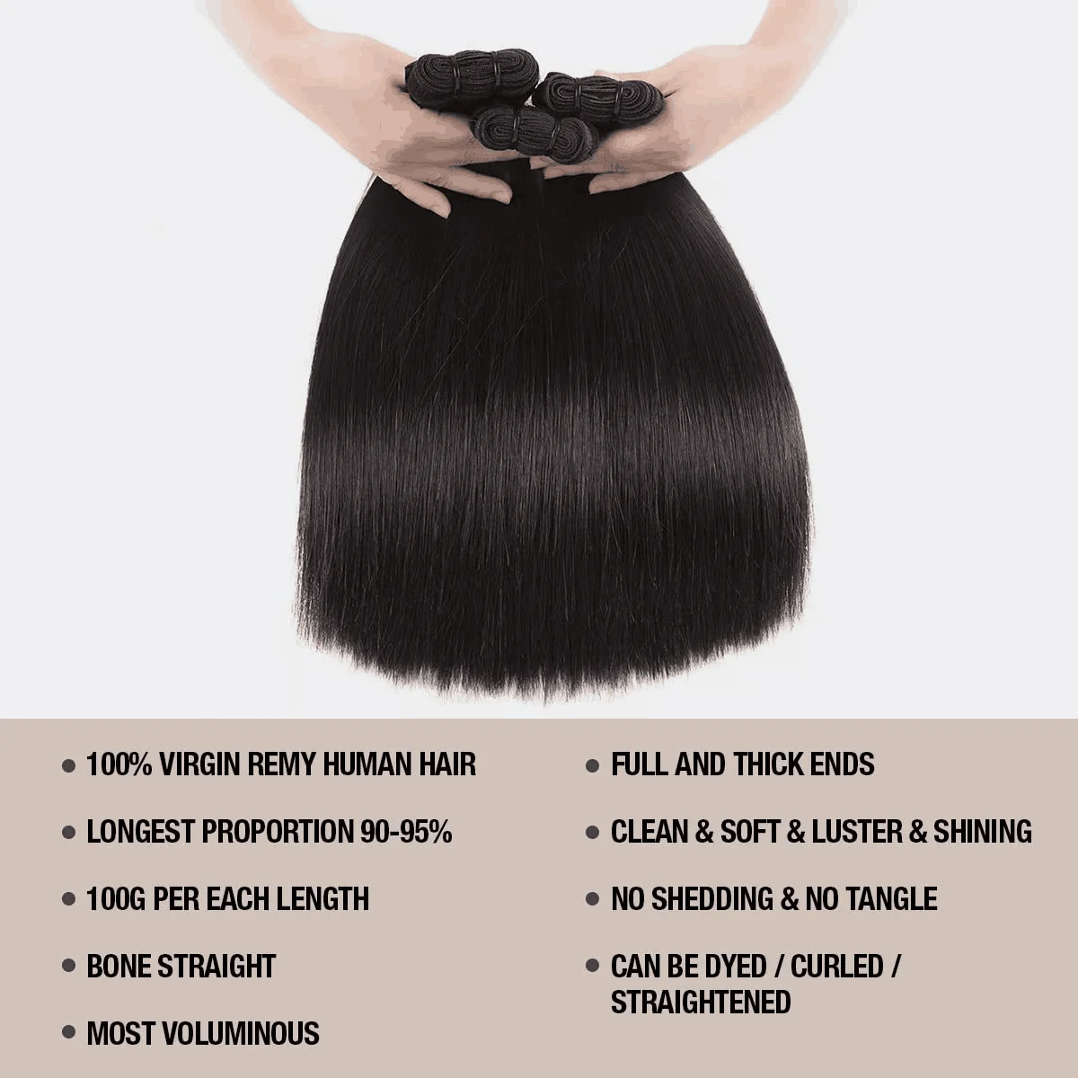 Double Drawn Human Hair Bone Straight High-End 100% 12A Grade Brazilian Virgin Human Weave Bundles Hair Extenstions For Women