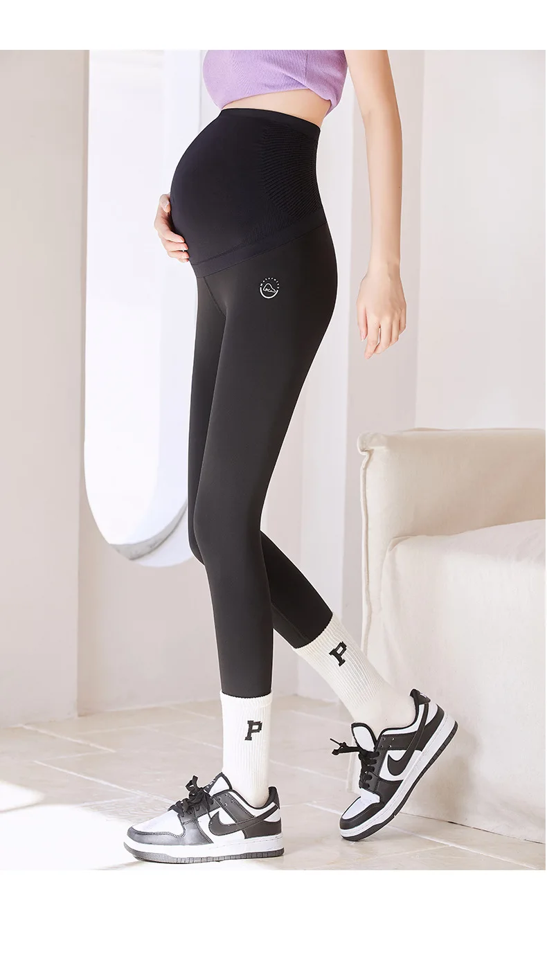 Spring/summer Seamless Maternity Legging Pants Pregnant Clothes Soft  Velvety Fabric Supportive Belly Panel Shark Design - Leggings - AliExpress