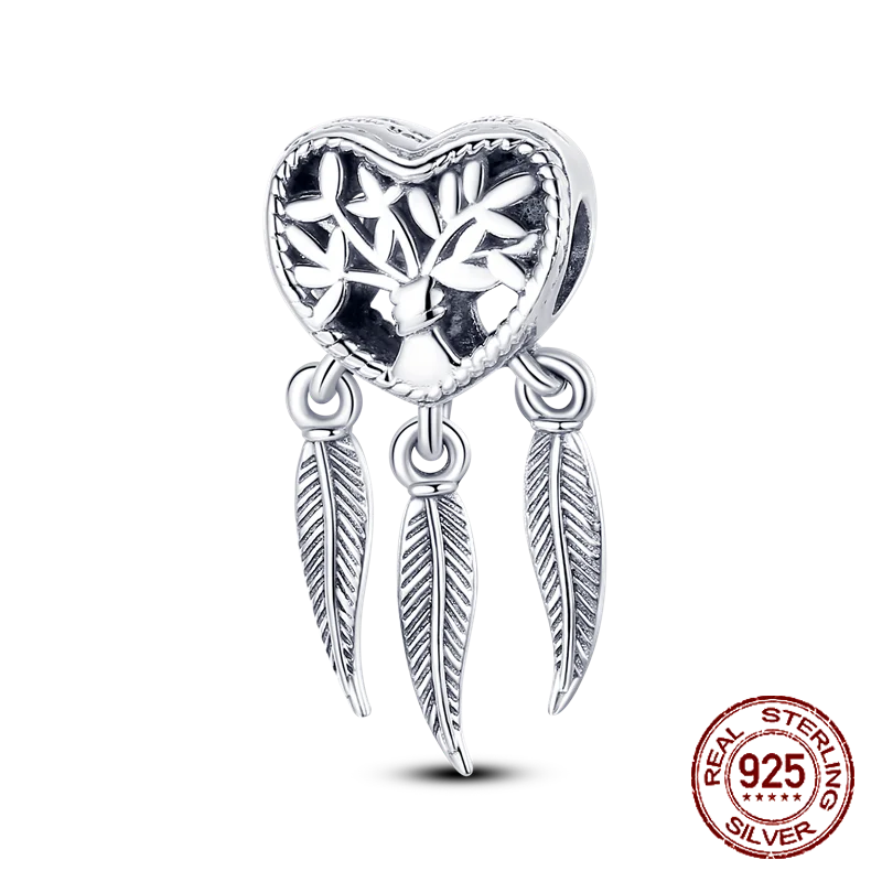 Inlaid Zircon Charm Beads 925 Sterling Silver Color Love Heart Snake Dangle Fit Original Bracelet Charms Pendant Jewelry 3