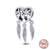 Inlaid Zircon Charm Beads 925 Sterling Silver Color Love Heart Snake Dangle Fit Original Bracelet Charms Pendant Jewelry 3