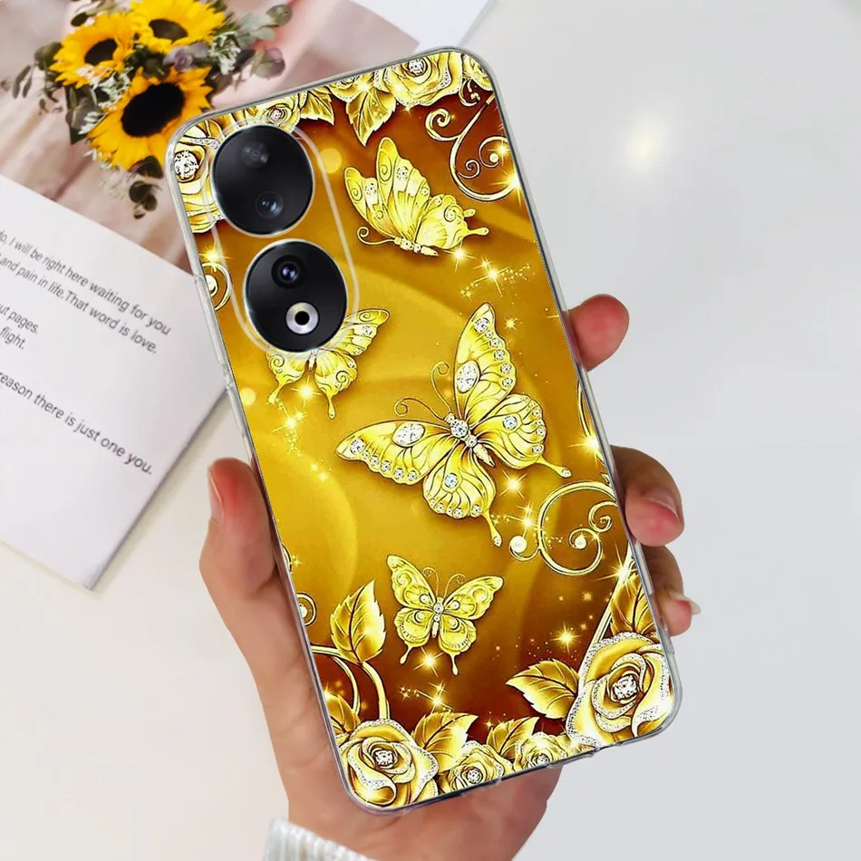 Elegant Flower Butterfly Pattern Soft Silicone TPU Phone Case