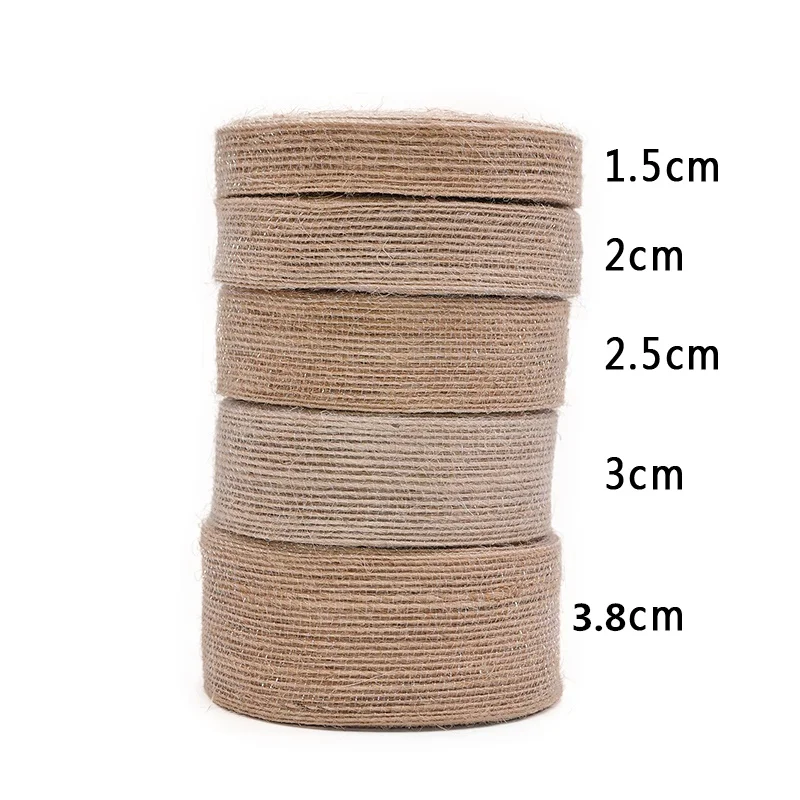 10M 15mm-38mm Natural Vintage Jute Burlap Ribbon DIY Weddings Belt Strap Floristry Birthday Party Christmas Decoration Craft
