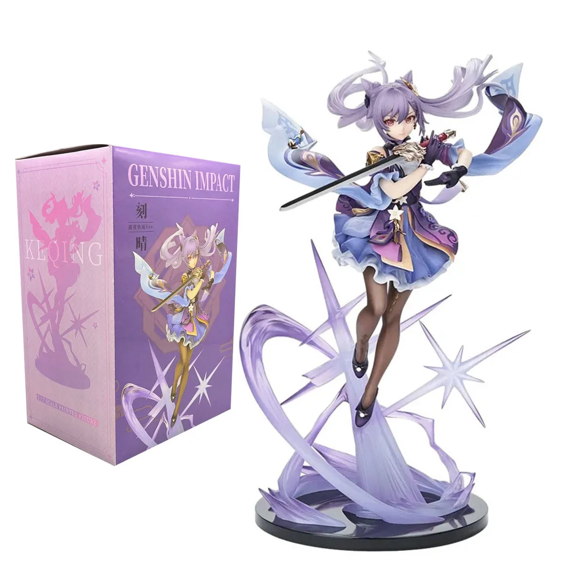 Figurine de dessin animé Genshin Impact Keqing Shenhe Hu Tao Xiao, modèle d'épée debout, jouet de Collection en PVC, décoration de bureau, tendance, 19CM