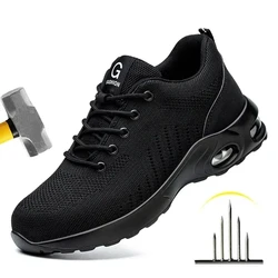Unisex Breathable Non - Slip Steel Toe Safety Sneakers - 45 (9192)