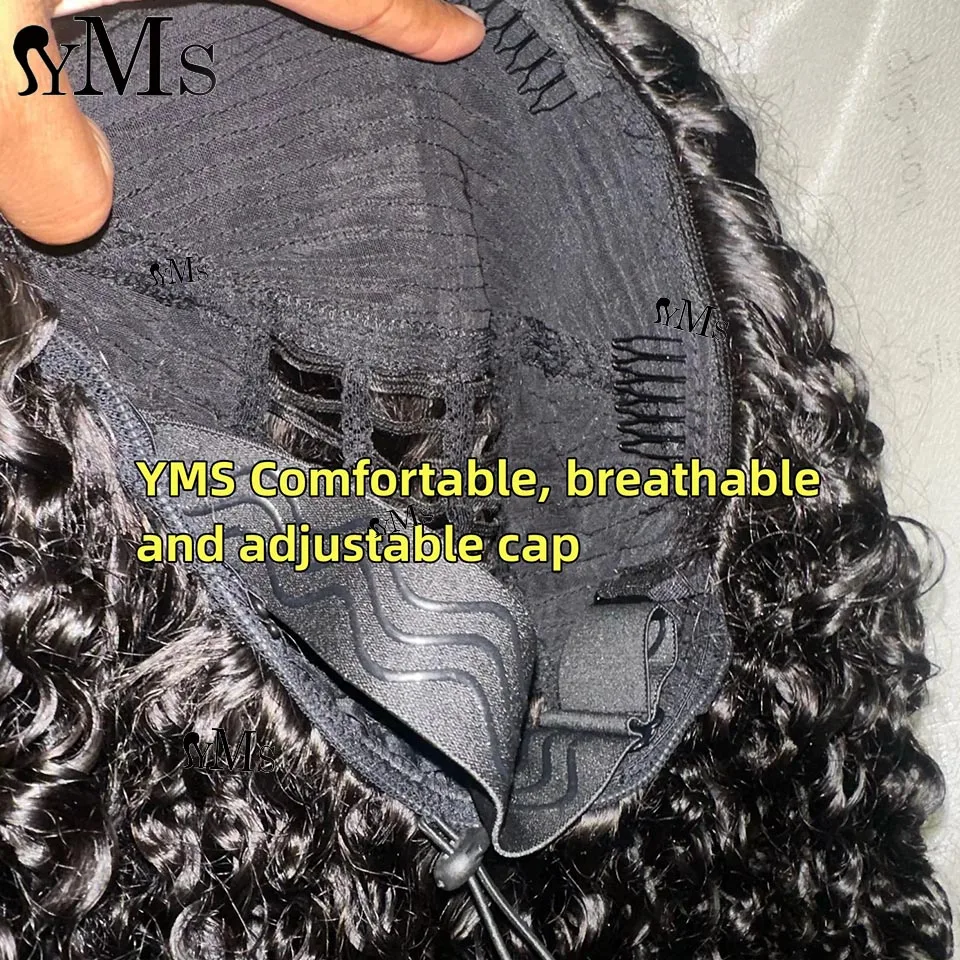 Burmese 3C4A Curly Invisible Half Wigs Human Hair 350% Density 3C4A Burmese Natural Curly Adjustable 3/4 Half Wig Women human hair wigs