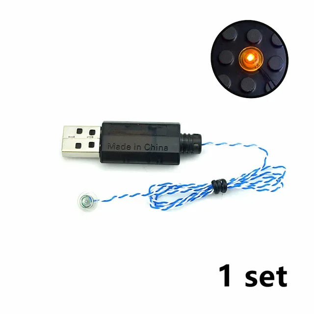 USB LED Mini Brick Building Block Lamp with Battery Box