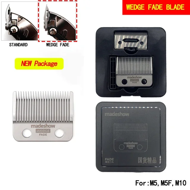 Hair Clipper Replacement Blade Madeshow M5(F) M10 R66 Wedge Fade Blades Stainless Steel Hair Clipper Ultra Thin Blade Trimmer Replacement Original Cutter Head