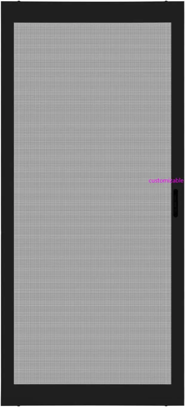 Heavy Duty Aluminum Sliding Screen Door Kit - 2.5" Frame Insect Proof for Patio Backyard Kitchen Bedroom (Black, 36x80)