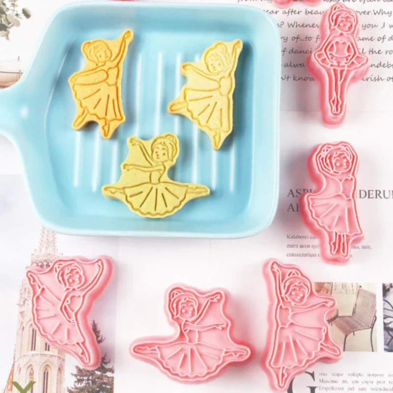 Cookie Cutter 8Pcs/set Dancing Lady Ballet Girl Fondant Embosser