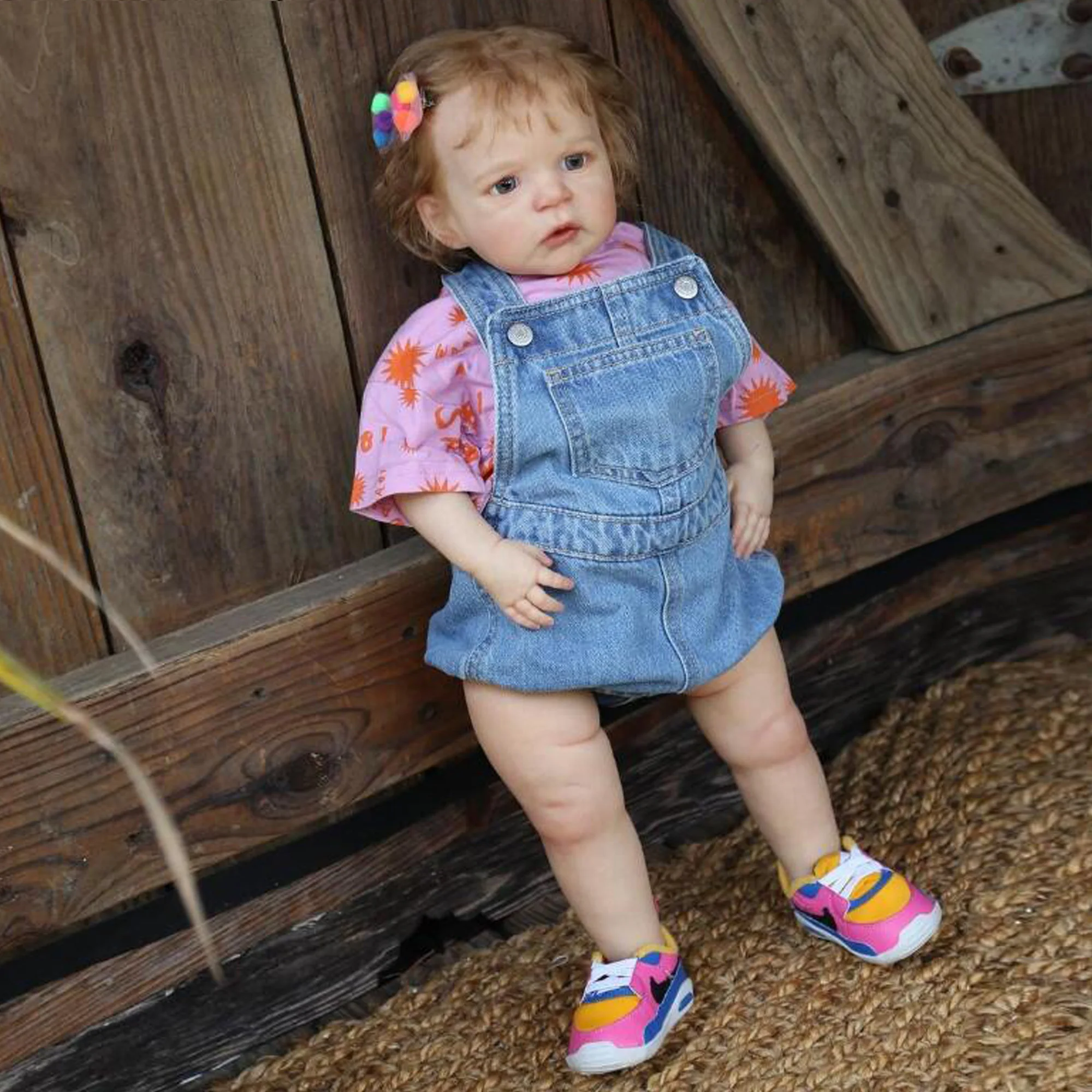 

26" Sandie Handmade Painted Bebé Reborn Dolls Can Standing Reborn Toddler Doll Toys For Children Muñecas Para Niña