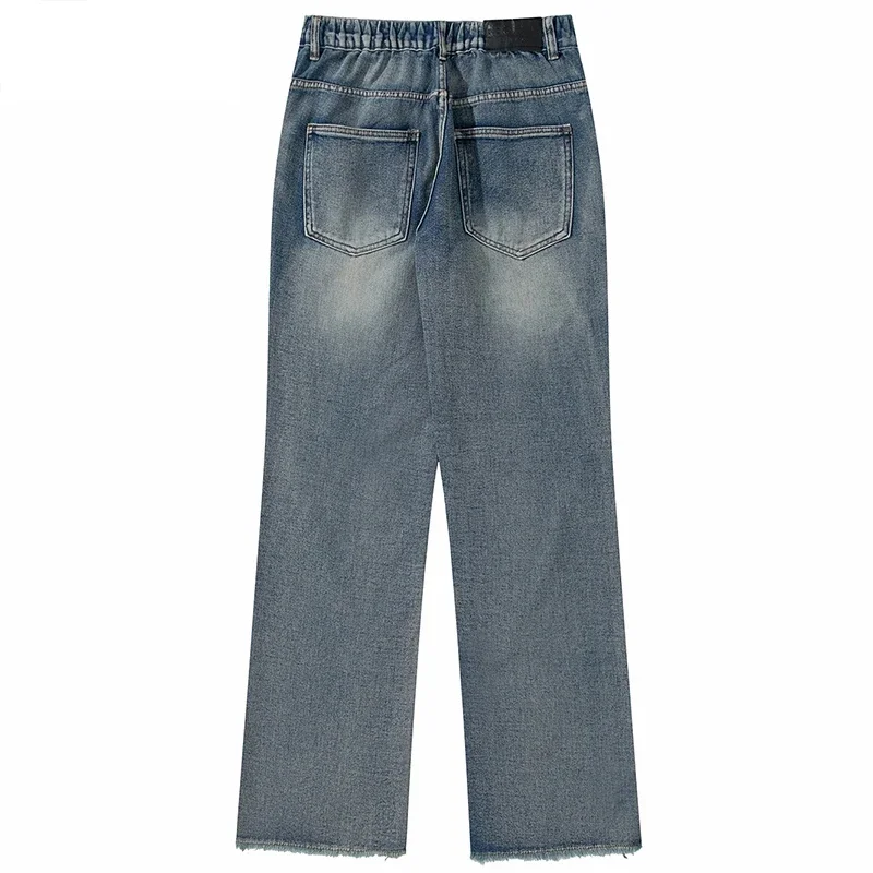 Aelfric Eden Graphic Embroidery Jeans Hip Hop Denim Pants Streetwear Men Denim Pants Harajuku Cotton Trousers Harem Pant Elastic