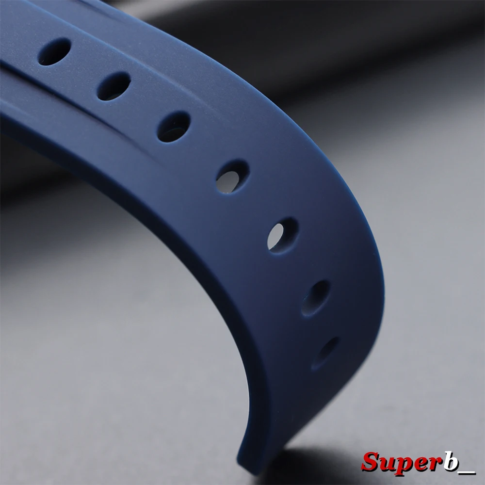 Premium Stitching Sports Silicone Watch Bands - Soft, Comfortable Rubber Strap in Blue, Black, and Brown