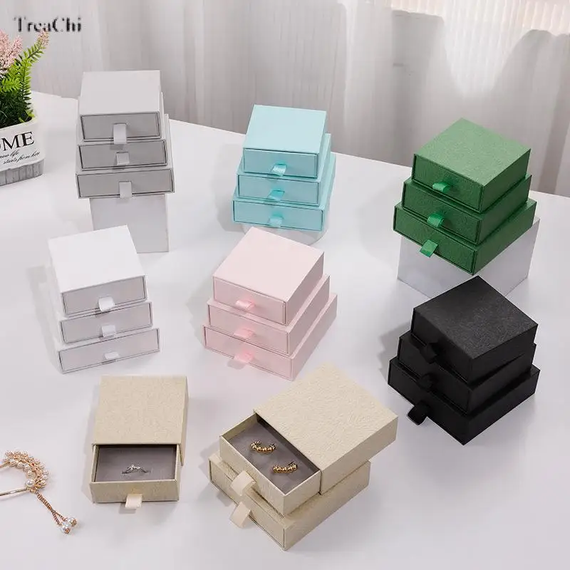 New Jewelry Packaging Box Earrings Necklace Holder Party Gift Box Ring  Bracelet Storage Cardboard Boxes Wholesale 10Pcs/lot