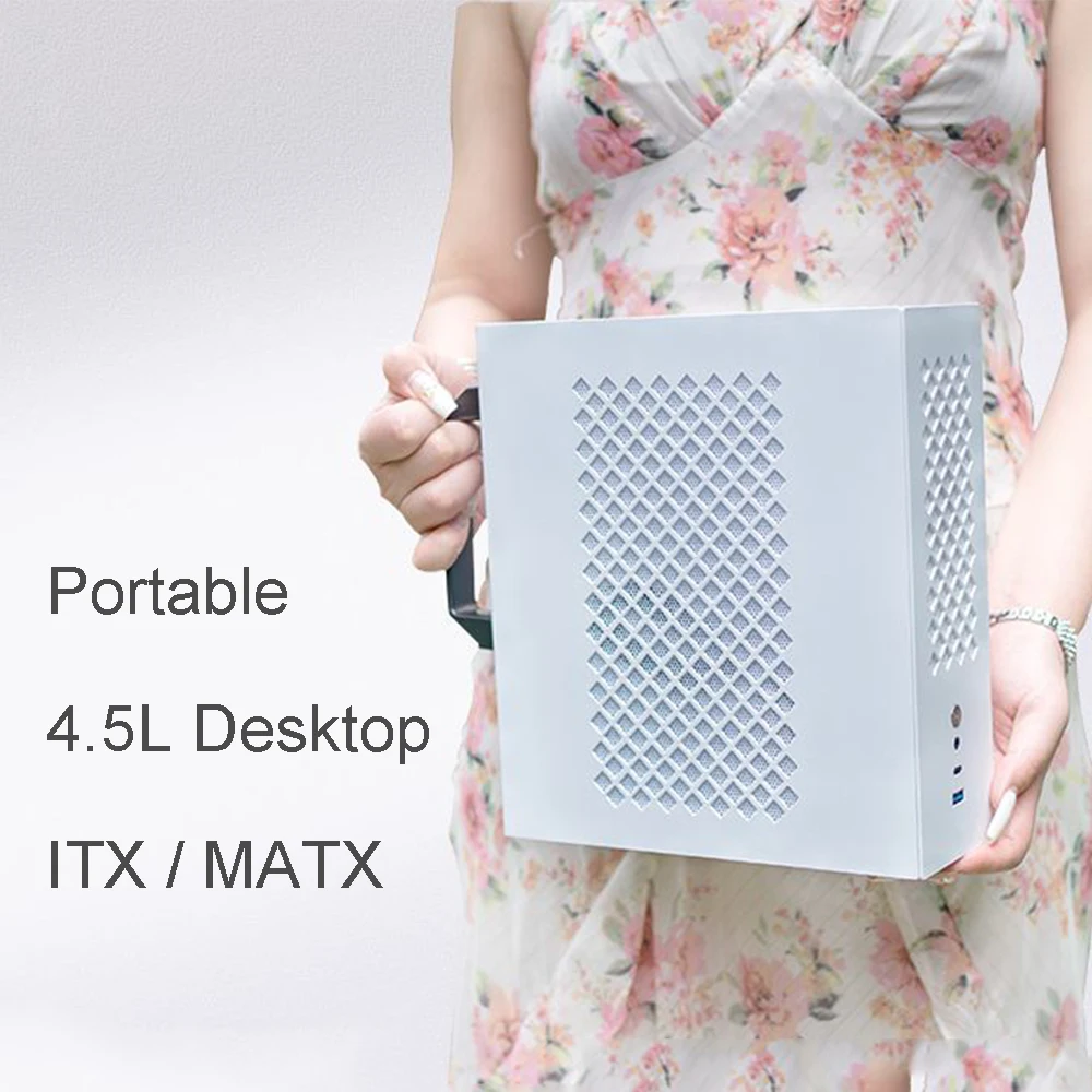 미니 ITX 컴퓨터 케이스 PC 섀시, 데스크탑 게이머 캐비닛, 측면 투명 HTPC 휴대용 게이밍 컴퓨터 케이스, ITX PC 케이스 캐비닛