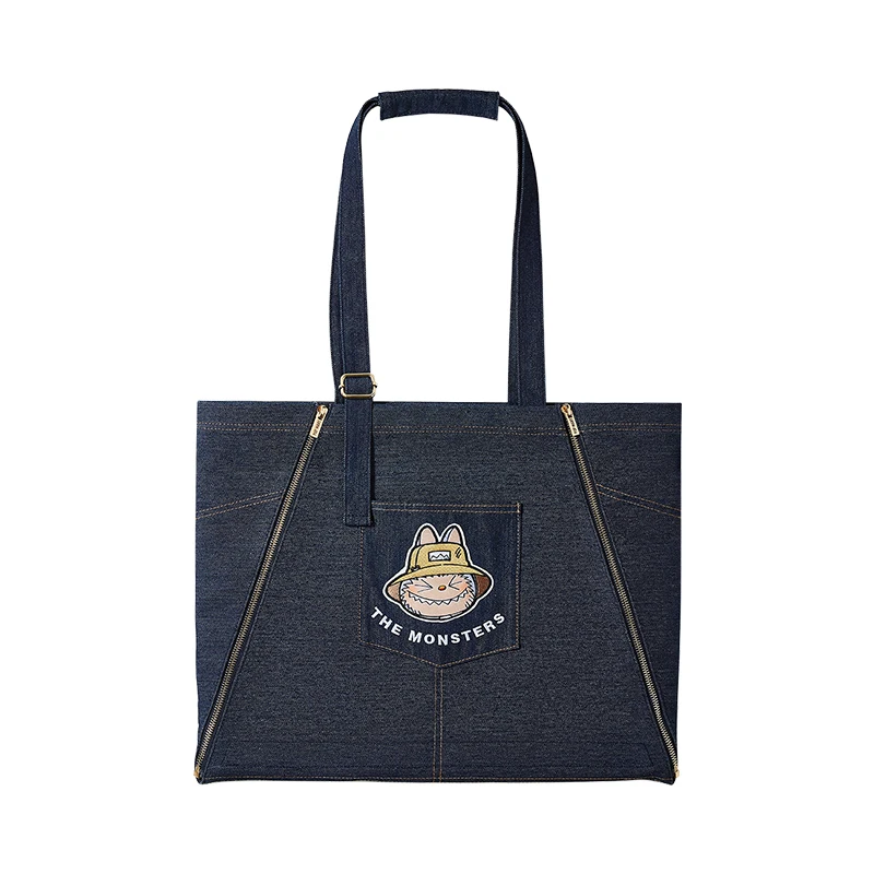 Genuine Labubu Fall In Wild Periphery Shoulder Denim Bag