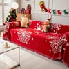 Red Christmas Blanket Sofa Cover Four Seasons Universal Sofa Cover Multifunctional Blanket Christmas Home Decoration Covers 1