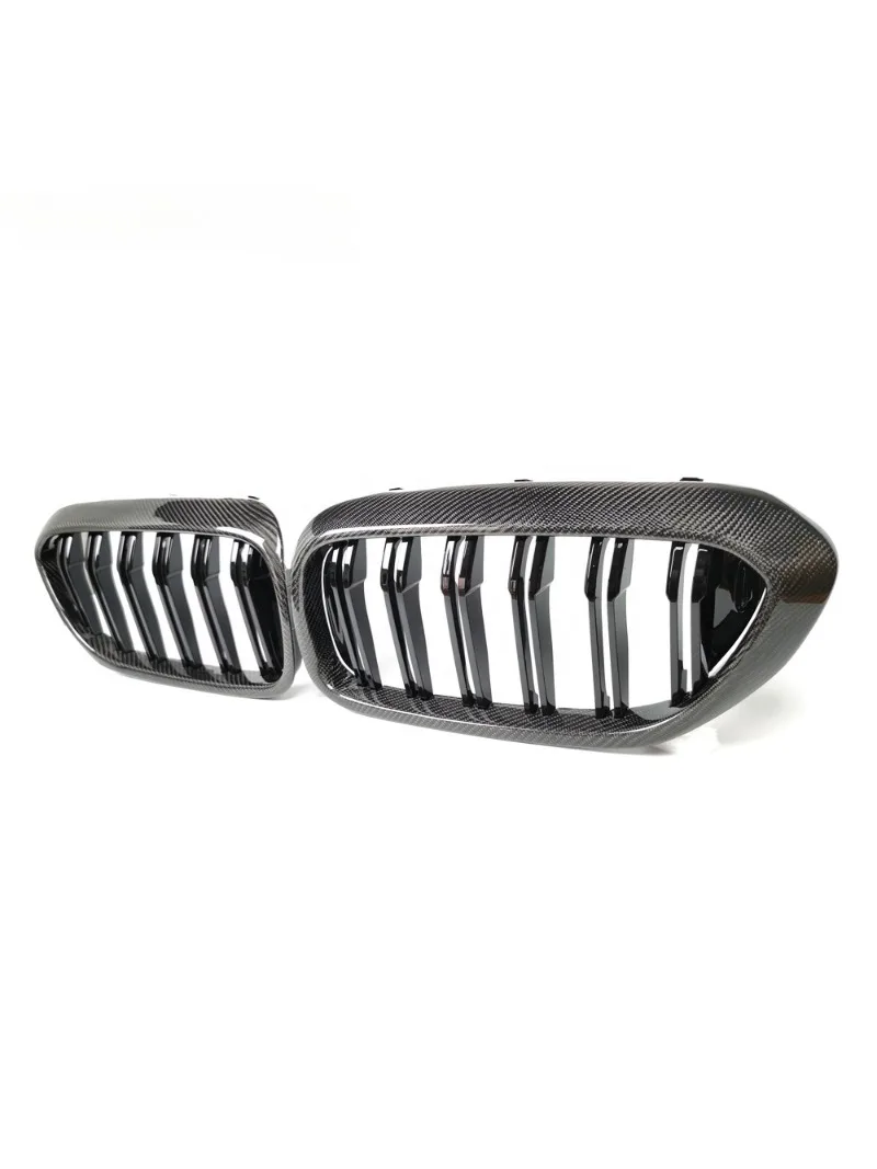 

G30 Double Slat Carbon Fiber Front Bumper Kidney Grill For 5 Series pre-lci G31 F90 M5 2017-2019 car part