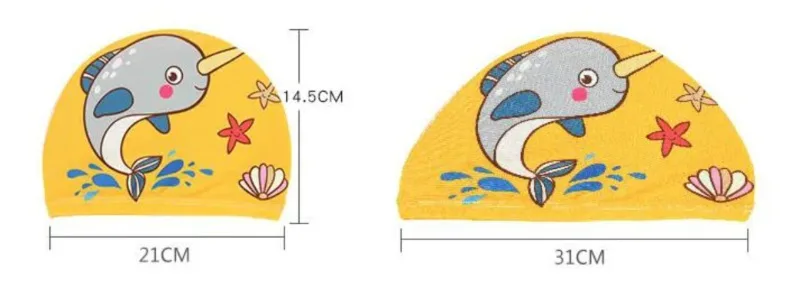 Cartoon Kawaii Swimming Cap for Children Kids Cute Dolphin Elephant Cat Pattern Swim Hat Cap Ear Protection Swim Cap 6
