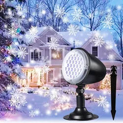 LED Snowflake Projector Lights Outdoor Waterproof Christmas Decorations for Xmas Holiday Home Party Garden and Patio Decoration