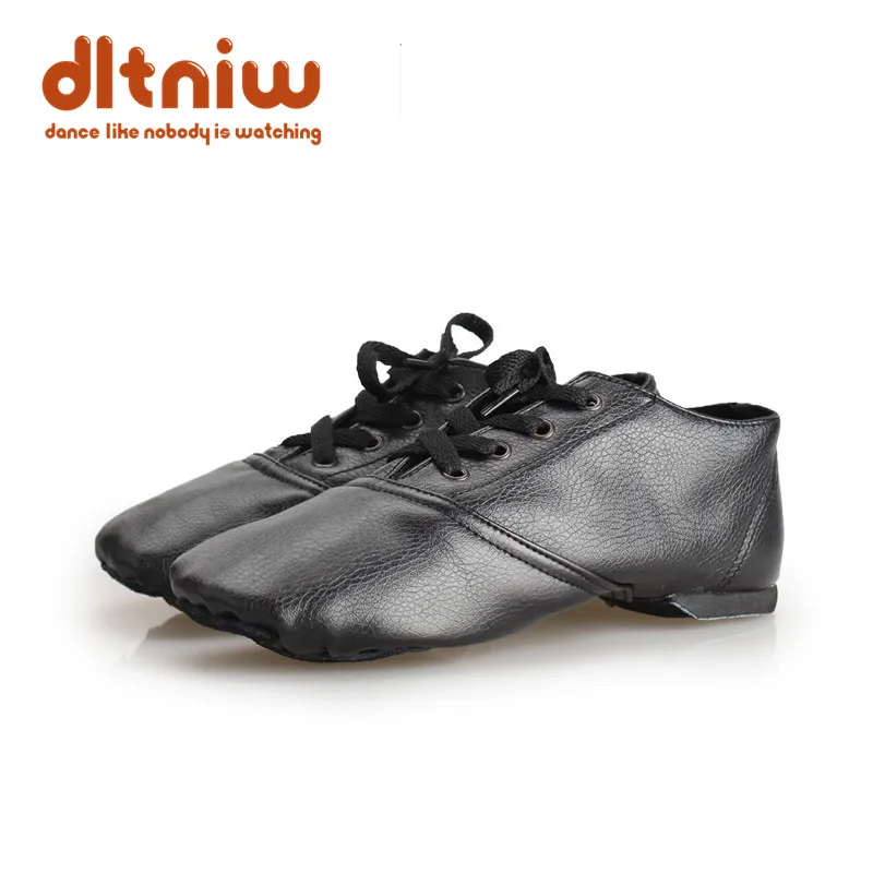 Woman's PU Leather Jazz Dance Shoes Lace Up Boots for Adult Woman Practice Yoga Shoes Soft and Light Weight Jazz Boots 5