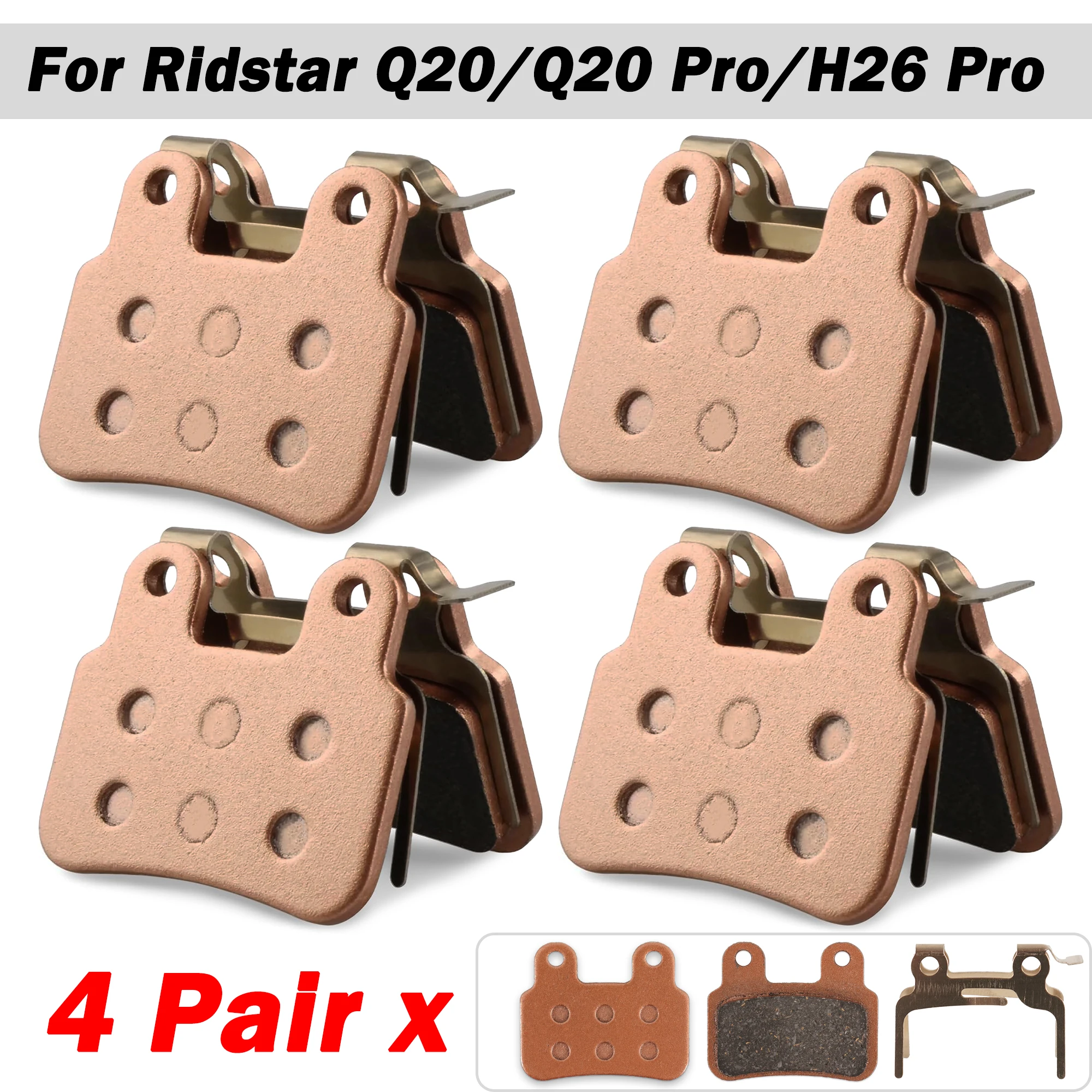 4 Paires Plaquette De Frein Trottinette Electrique Semi-métal Plaquette