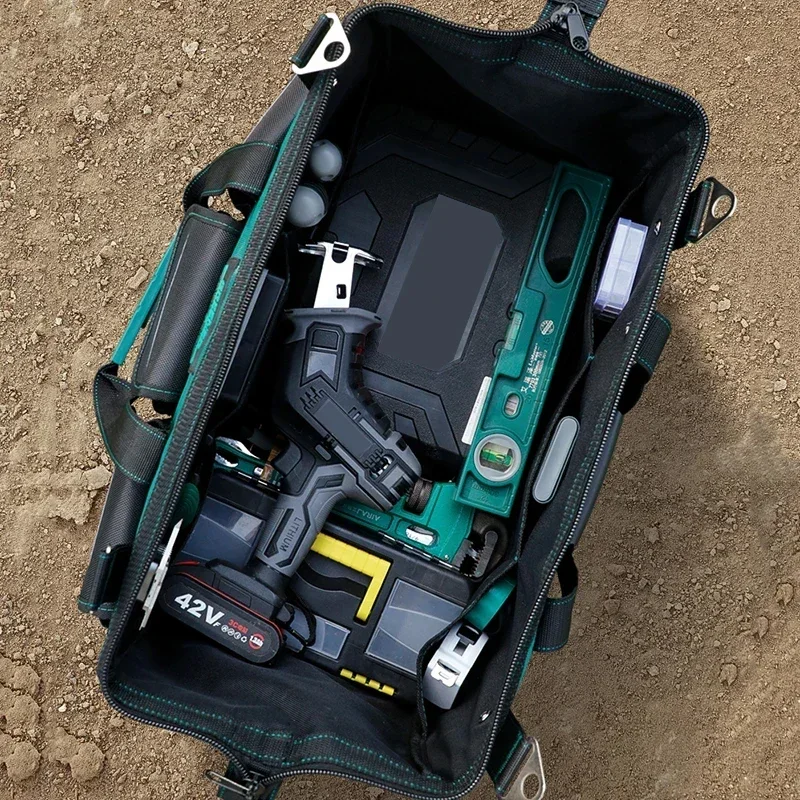 Upgrade 23inch Heighten large capacity Tool Bag Thickened 1680D Oxford Waterproofed Wear-Resistant Electrician Storage Toolkit 2