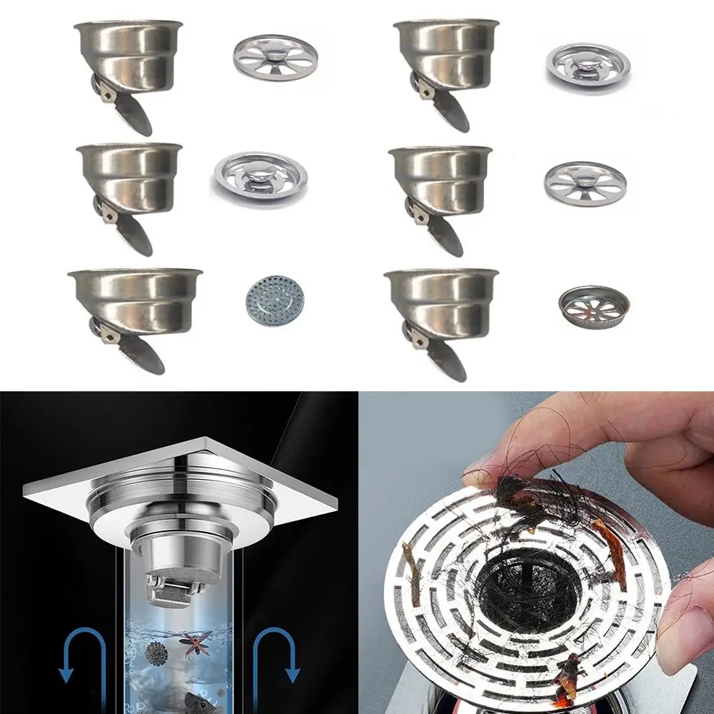 Hardware Accessories Stainless Steel Floor Drains Hair Catcher Universal Bathtub Ground Leakage Trap Shower Anti-odor Drainer drain filter floor drain core floor drain filter floor drain deodorant shower drain cover drain stopper basin drain stopper bathroom sink plug silicone drain stopper floor drain