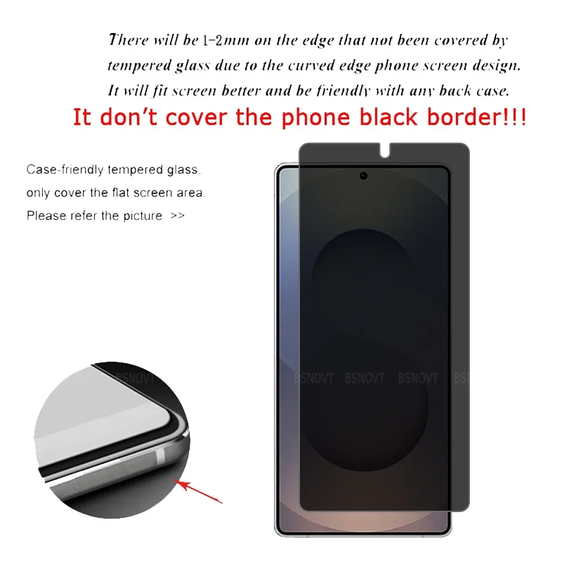 6-in-1 Anti-Spy Privacy Tempered Glass Screen Protector