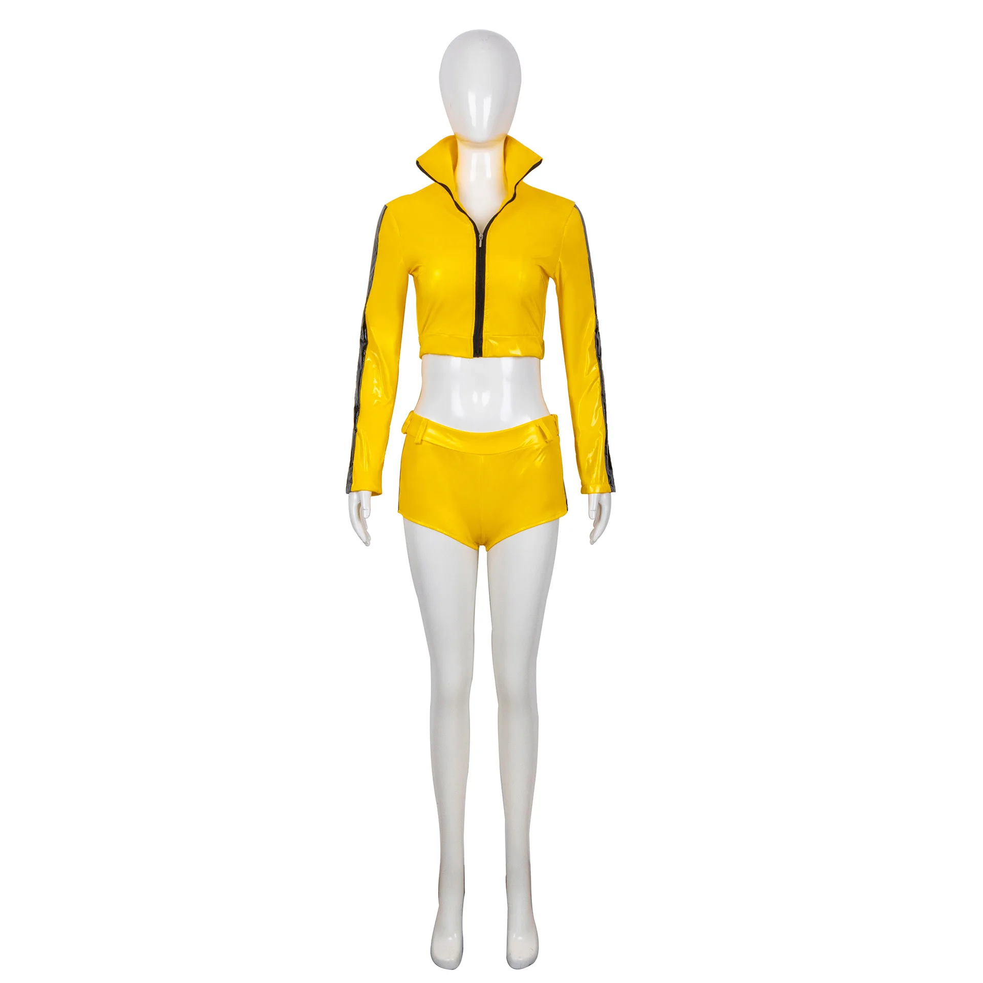 Kill Bill: The Bride | Yellow Jumpsuit Cosplay Costume 27 Kill Bill The Bride Yellow Jumpsuit and Leather Jacket Cosplay Costume