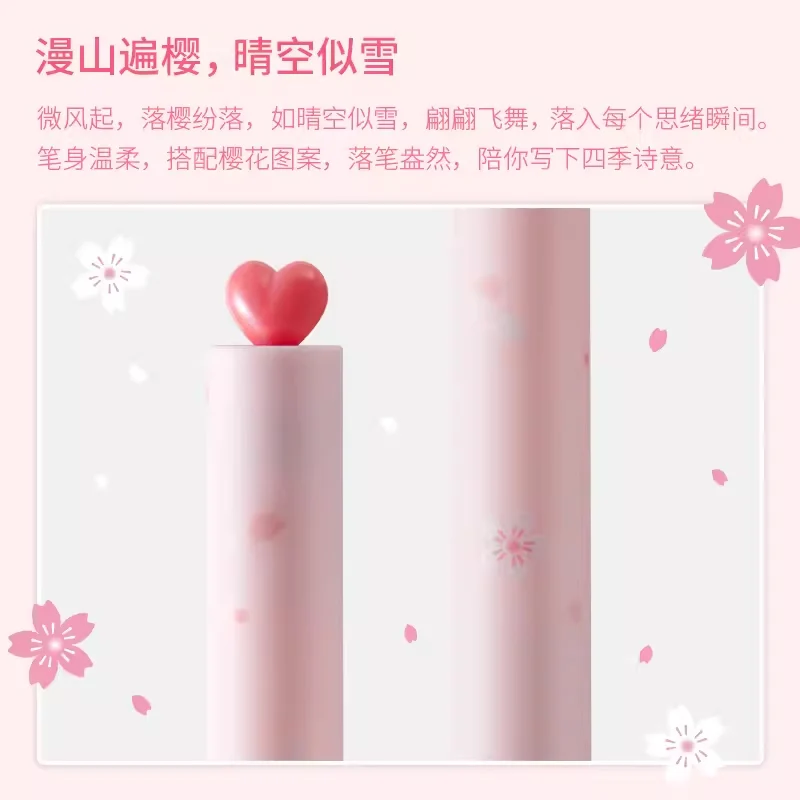 KACO Cute Pink SAKURA Gel Ink Pen Set,0.5mm Smooth Writing Sinature Pens Girls Box Gift for School Office Journaling 3