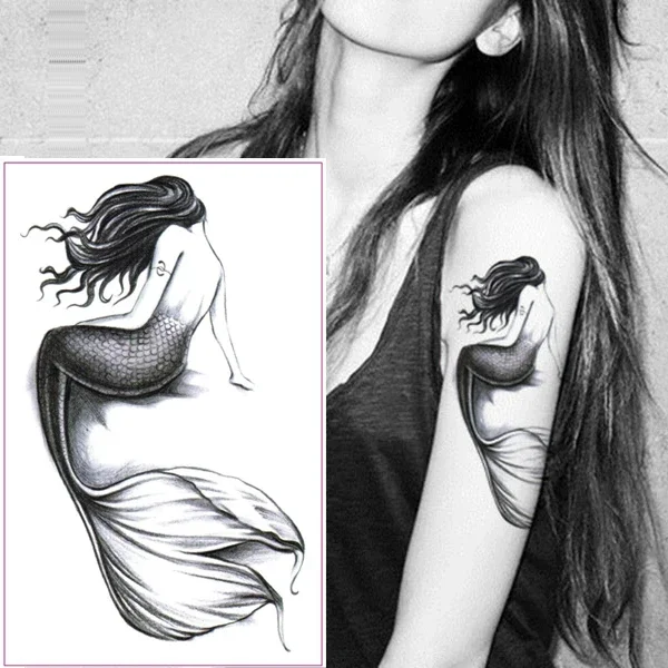 

Waterproof Temporary Tattoo Sticker dreamcatcher fox mermaid henna tatto stickers flash tatoo fake tattoos for women girl 7