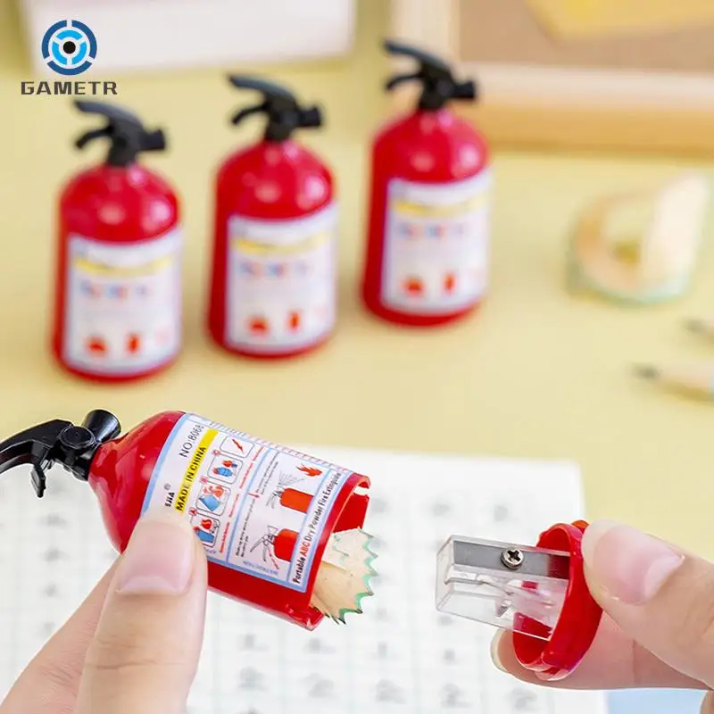 

1PC Creative Fire Extinguisher Shape Pencil Sharpener Cutter Knife Student Stationery School Supplies for Kids Prizes Gifts