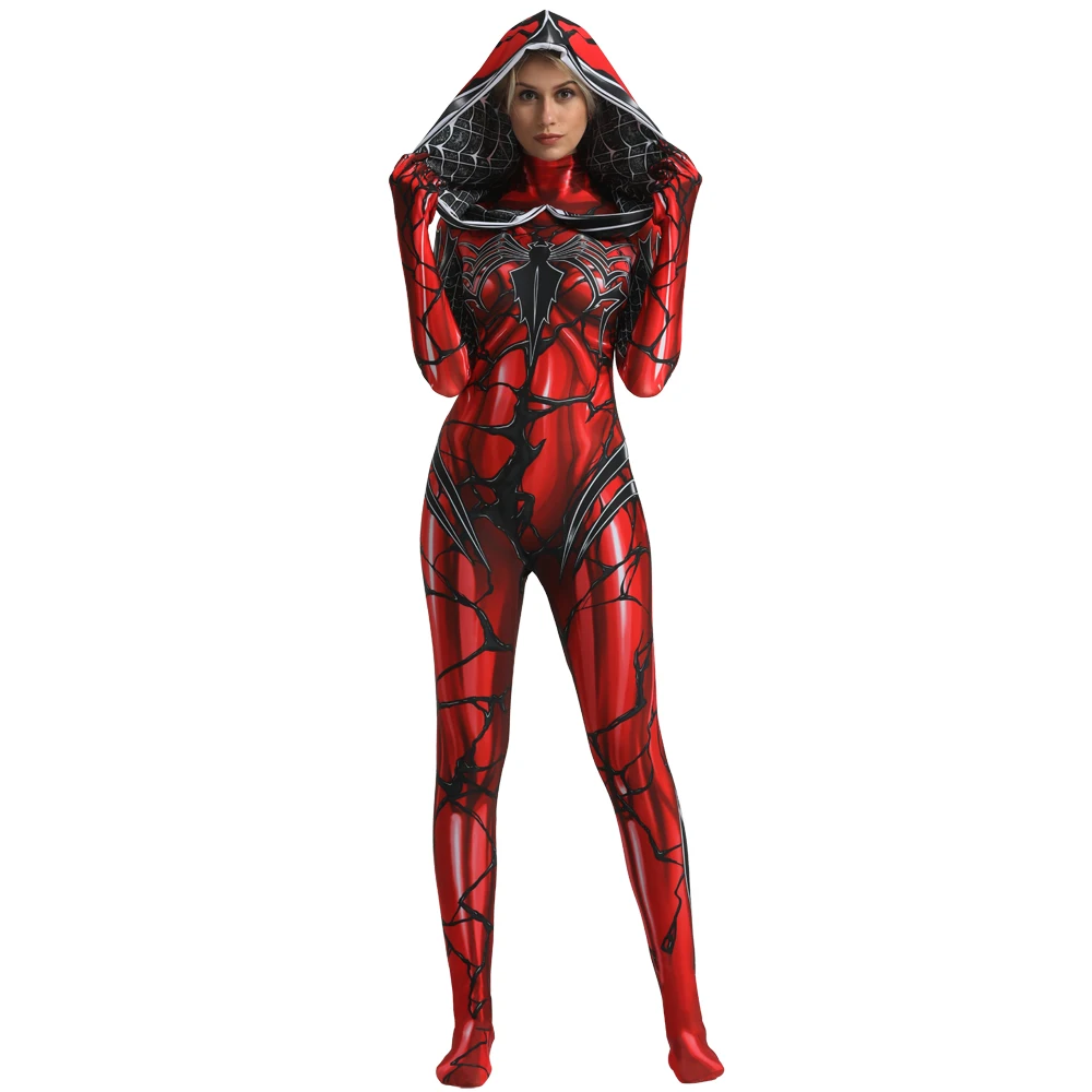 Carnage Symbiotic Gwen Stacy Cosplay Superhero 3D Printed Spandex Bodysuits Zenzai Suit Gwen Costume Halloween Costume Outfits